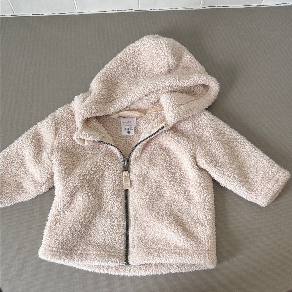 Hanna Andersson Cream Sherpa Zip Hoodie
